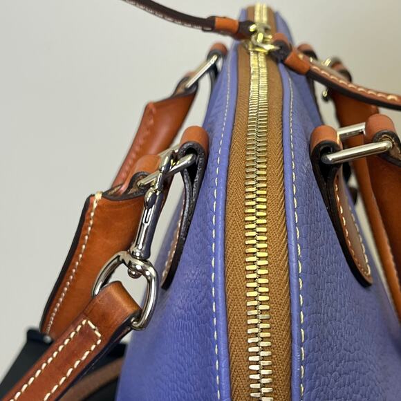 RARE Dooney & Bourke Pebble Grain Zip Zip Satchel Lavender Purse Authentic - Picture 5 of 12